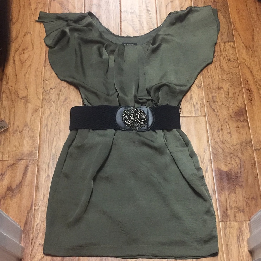 Jodi Kristopher Olive Green Dress size Small